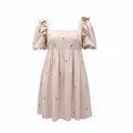 AGUA BY AGUA BENDITA CREAM 'OPALO MANGLARES' DRESS WITH EMBELLISHED DETAILS - SIZE L