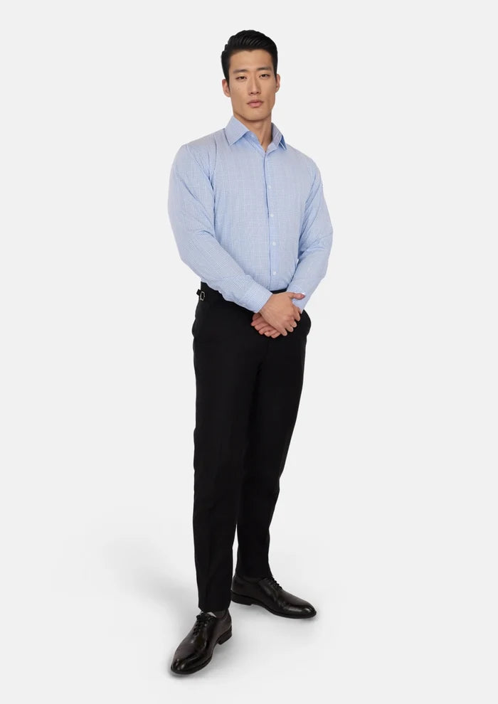 Glen Plaid Light Blue Shirt - SARTORO