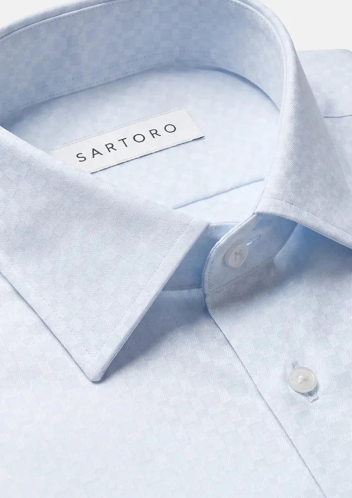 Air Blue Microcheck Shirt - SARTORO