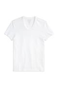 Front view of AIRKNITx Cotton V-Neck Undershirt in Bright White