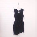 AJE BLACK DRESS WITH CRYSTAL CUTOUT DETAILS - SIZE XS