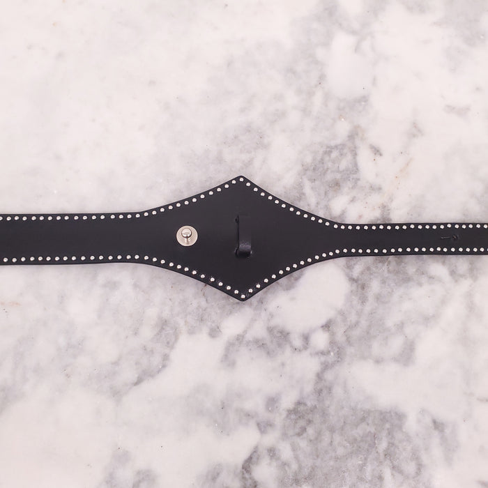 ALAÏA BLACK BELT WITH SILVER STUD DETAIL - SIZE 80