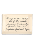 Always Be Thankful For All Of The Simple Pleasures Decoupage Glass Tray - Ben's Garden