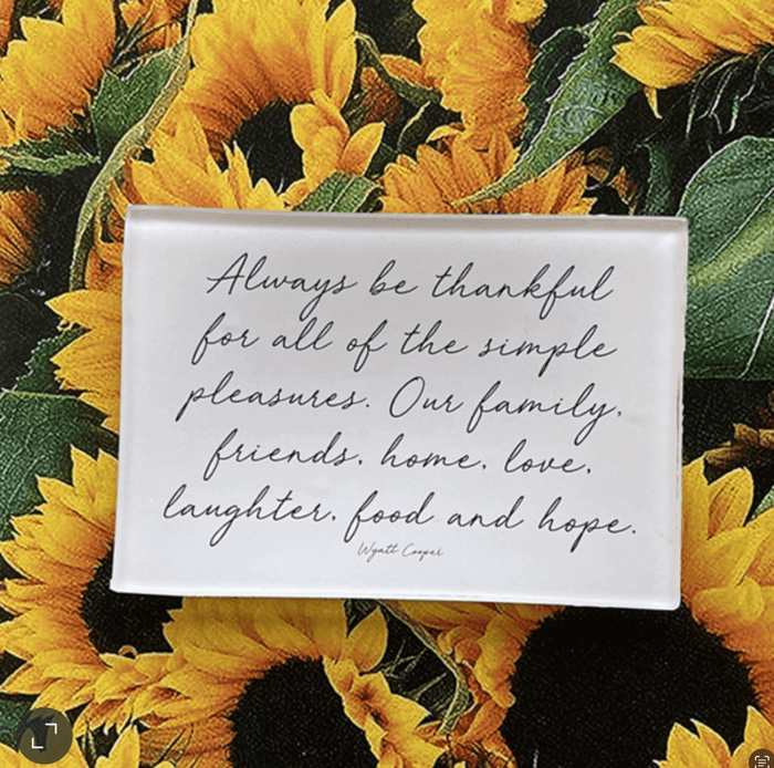 Always Be Thankful For All Of The Simple Pleasures Decoupage Glass Tray - Ben's Garden