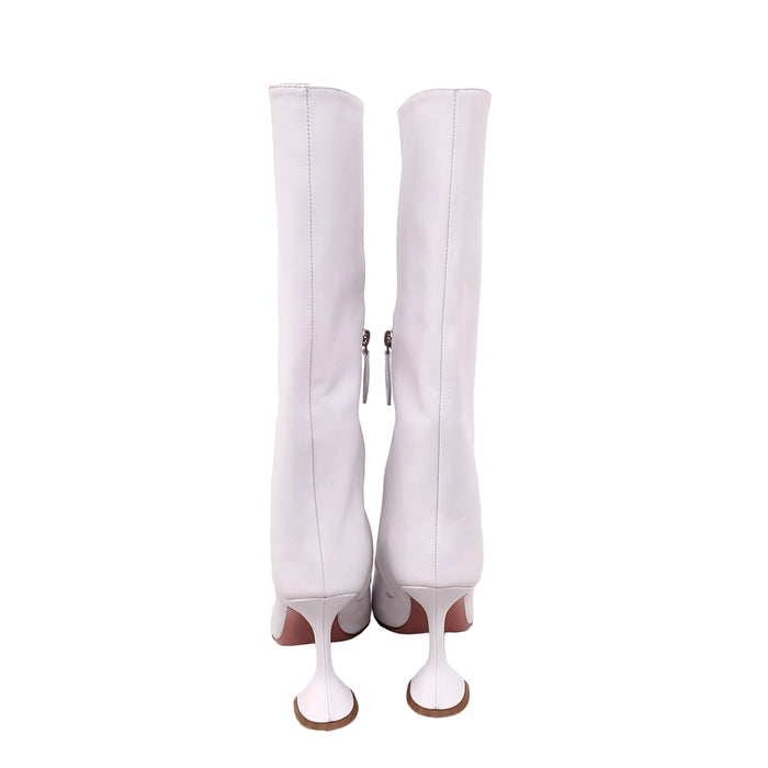 AMINA MAUDDI RAIN WHITE LEATHER BOOTS - SIZE 37.5