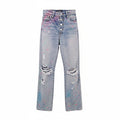 AMIRI PAINT SPLATTERED RIPPED JEANS - SIZE 24