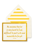 An Awesome Teacher Greeting Card, Single Folded Card or Boxed Set of 8 - Ben's Garden