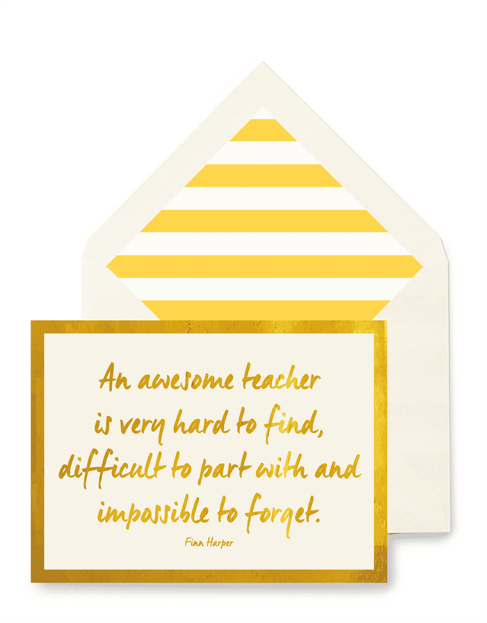 An Awesome Teacher Greeting Card, Single Folded Card or Boxed Set of 8 - Ben's Garden