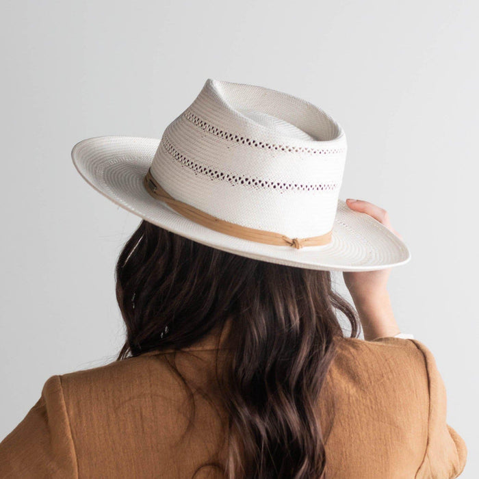 Arlo Straw Teardrop Fedora - Tan Band BLEMISHED - GIGI PIP