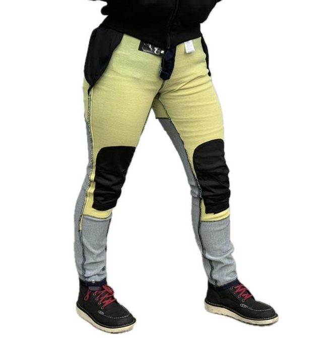 Inside-out view showing Kevlar reinforcement in the women’s motorcycle jeggings