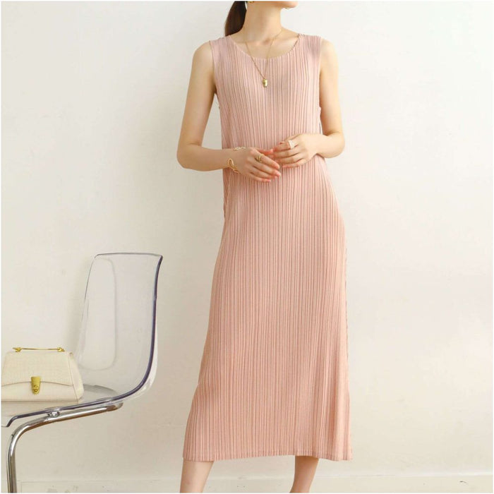 summer ins style Miyake pleated fashion sleeveless figure fl image 0