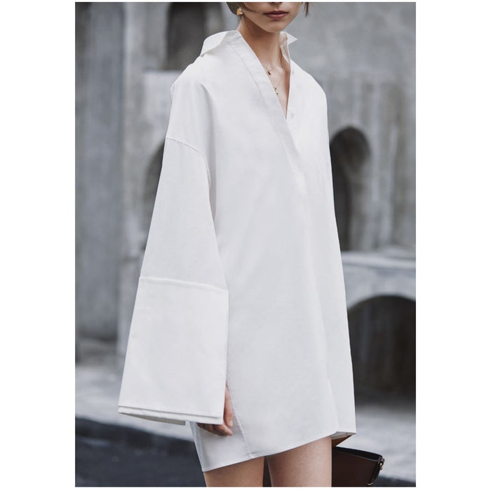 AEL Original New Shirt Women s Design Sense Niche Dress Loose Long Shirt Autumn 2025 New Style image 1