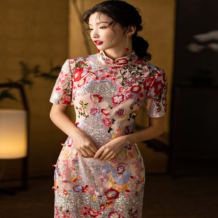 Dear Peony Huayan 2025 New Qipao Wedding High End Temperament Toast Dress Bridal Dress image 1