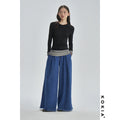 KOKIA Spot Heavy Industry High Waist pleated fringed Umbrella Wide Leg Jeans image 6