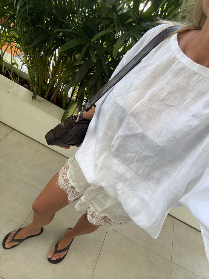 Asti Eco Silk Lace Shorts Oyster