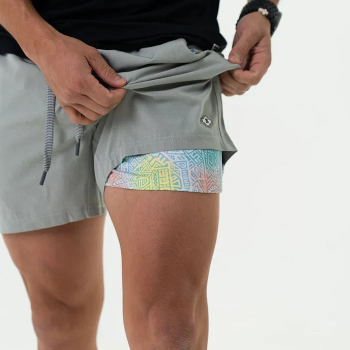 Athletic Shorts - Light Grey Mayan