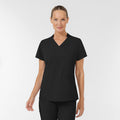 AURA Women's Allure V-Neck 2 Pocket Scrub Top - Black