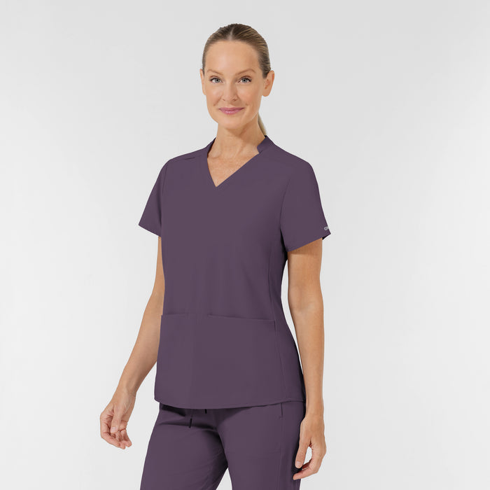 AURA Women's Allure V-Neck 2 Pocket Scrub Top - Dusk side