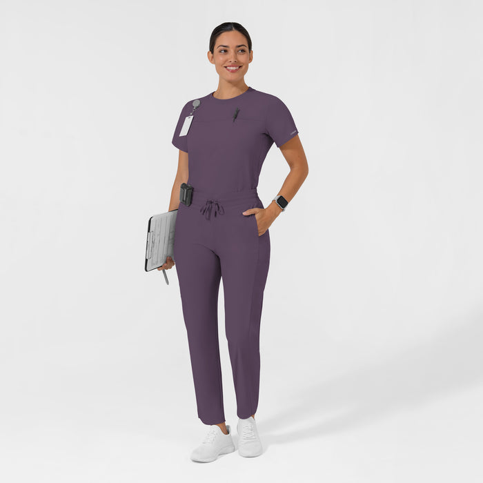 AURA Women's Captivate Crew Neck Tuck-in Scrub Top - Dusk scrub set