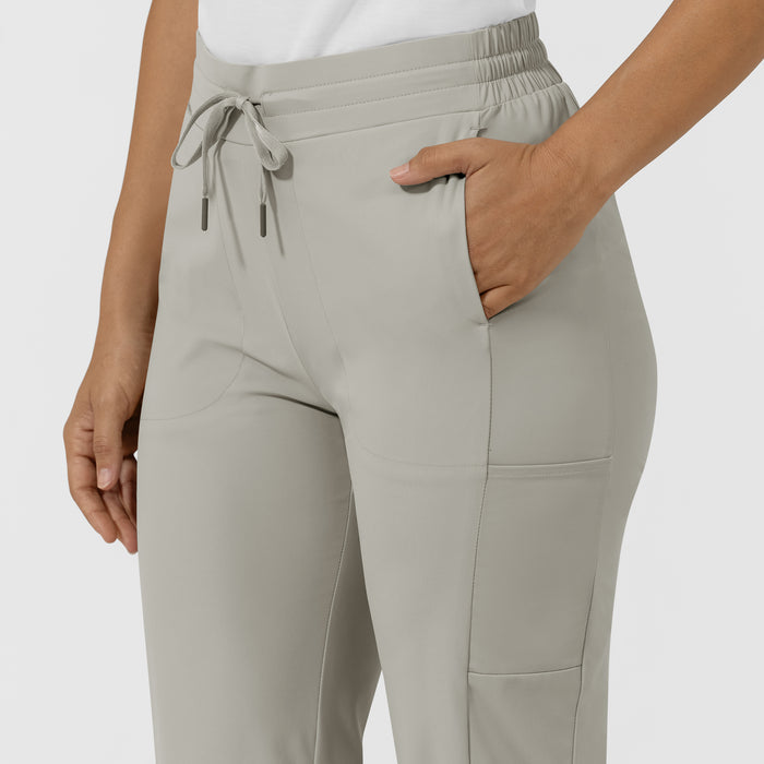 AURA Women's Glide Tapered Scrub Pant - Cool Gray side pocket