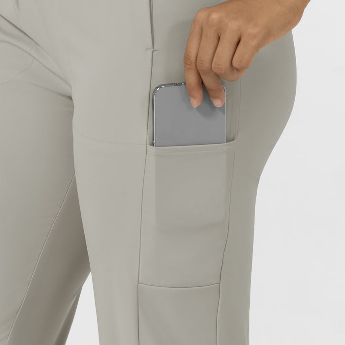 AURA Women's Glide Tapered Scrub Pant - Cool Gray large pocket