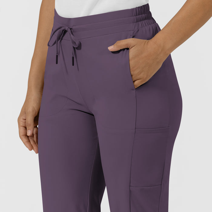AURA Women's Glide Tapered Scrub Pant - Dusk side pocket