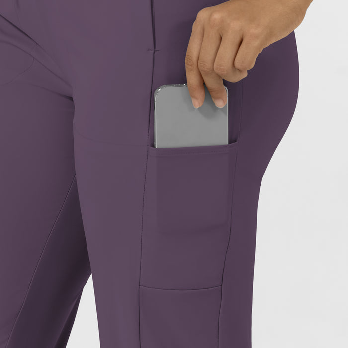 AURA Women's Glide Tapered Scrub Pant - Dusk large pocket