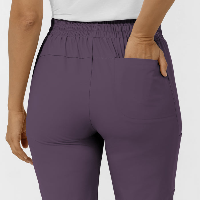 AURA Women's Glide Tapered Scrub Pant - Dusk back pocket