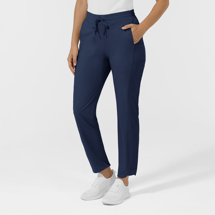 AURA Women's Glide Tapered Scrub Pant - Navy side