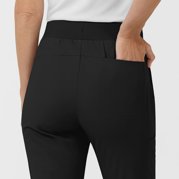 AURA Women's Grace Bootcut Scrub Pant - Black