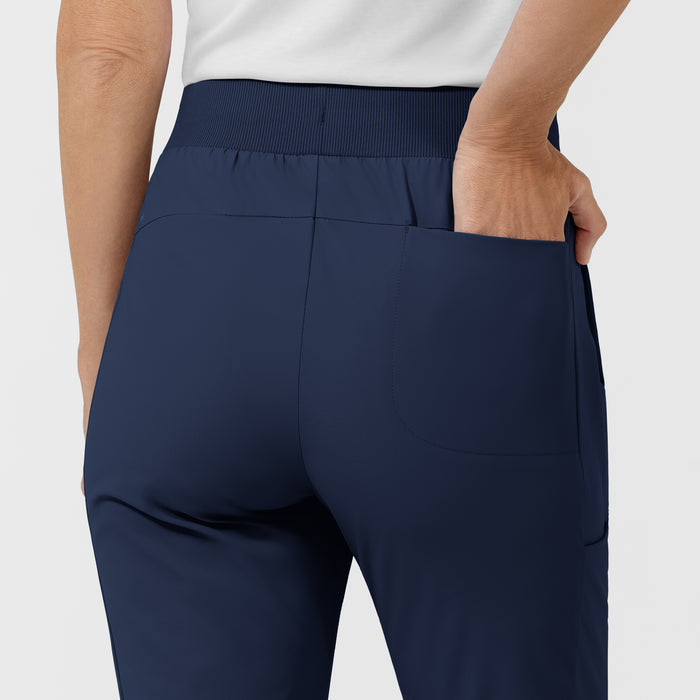 AURA Women's Grace Bootcut Scrub Pant - Navy