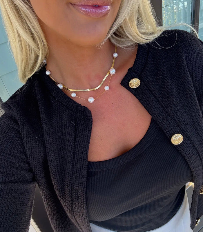 Avery Pearl Necklace Stack