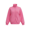 BALENCAIGA OVERSIZED PINK LOGO OVERSIZED FLEECE TRACK SUIT JACKET - SIZE 34
