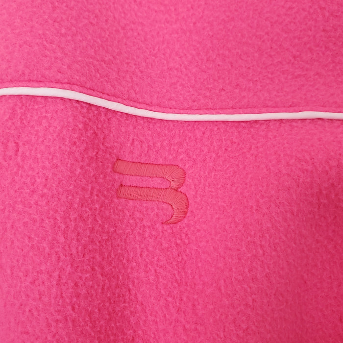 BALENCAIGA OVERSIZED PINK LOGO OVERSIZED FLEECE TRACK SUIT JACKET - SIZE 34