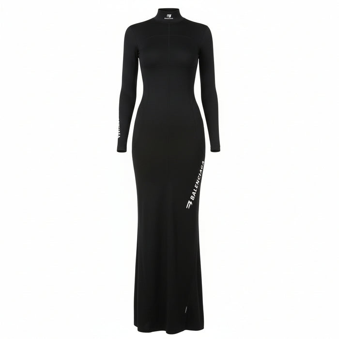 BALENCIAGA COLLECTABLE SPANDEX LOGO GOWN - SIZE 38