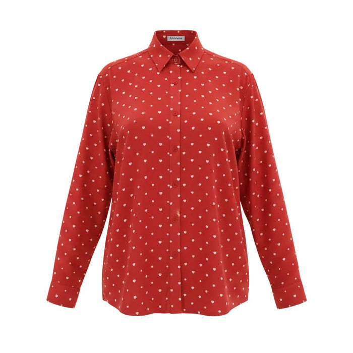 BALENCIAGA OVERSIZED RED HEART BLOUSE - SIZE 32