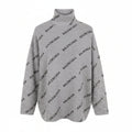BALENCIAGA SILVER AND BLACK RHINESTONE LOGO TURTLENECK SWEATER - SIZE 2 (M)