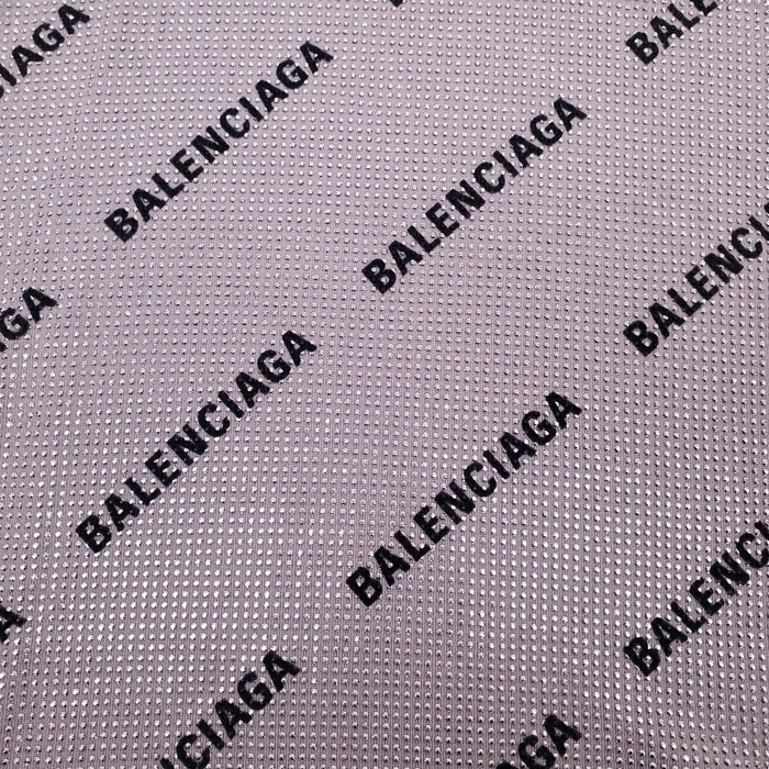 BALENCIAGA SILVER AND BLACK RHINESTONE LOGO TURTLENECK SWEATER - SIZE 2 (M)