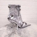 BALENCIAGA SILVER STUDDED BOOTS - SIZE 38.5