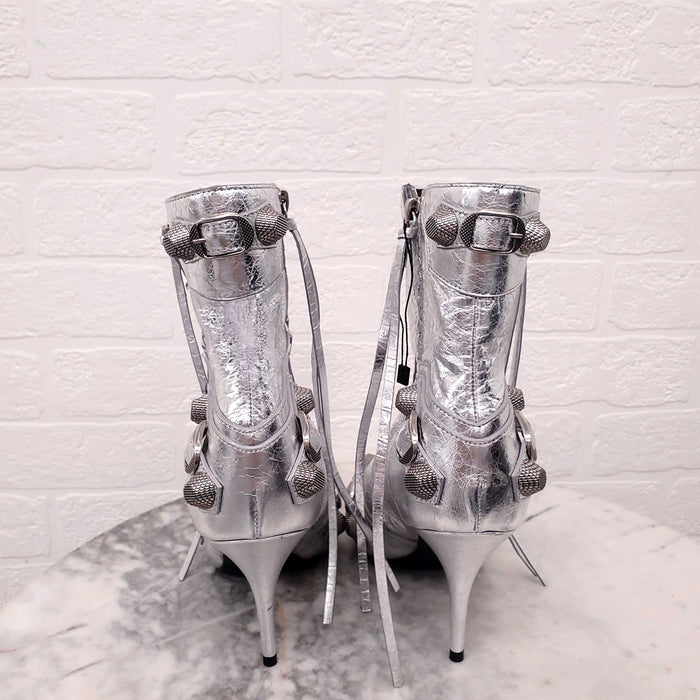 BALENCIAGA SILVER STUDDED BOOTS - SIZE 38.5