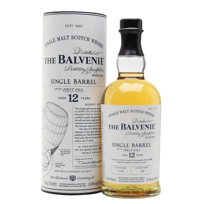 Balvenie 12-yr Limited Edition First Fill Ex-Bourbon Single Barrel Scotch Malt Whisky (95.6 Prf) - 750ml