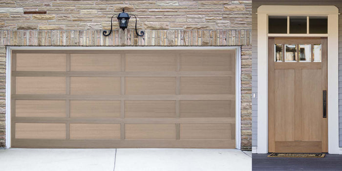 Retique It Bare Wood Kit exterior top coat with matte finish, showing wood surface ready for staining, in a garage setting.