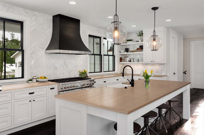 Retique It Bare Wood Kit interior top coat in satin finish, shown on a kitchen countertop with natural wood grains and smooth surface.