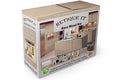 Retique It Bare Wood Kit interior top coat with matte finish, showing wood surface with unfinished, natural wood appearance.