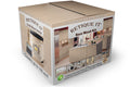 Large bare wood kit by Retique It with natural wood finish, includes exterior top coat, stain not included, matte exterior protection.
