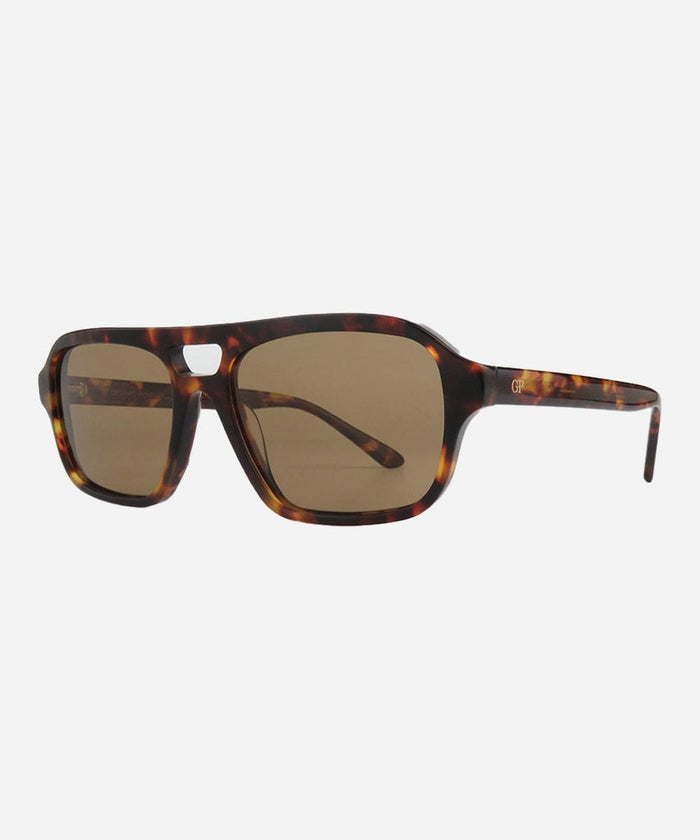 Sunglasses with tortoiseshell frame and brown lenses on a white background #color_tortoise