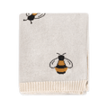 Bees - Jacquard Sweater Knit Baby Blanket (Organic Cotton)