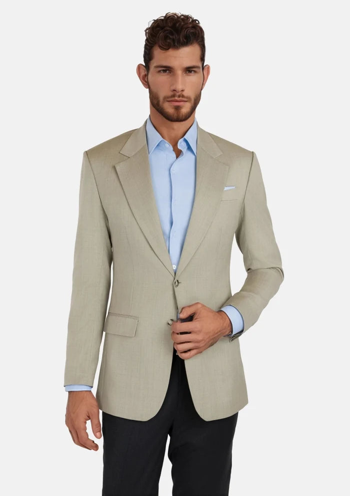 Beige Sandstone Italian Wool Jacket - SARTORO