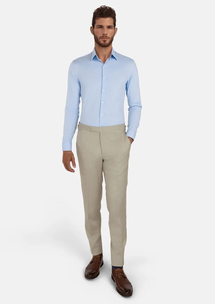 Beige Sandstone Italian Wool Pants - SARTORO