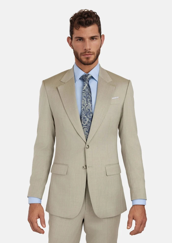 Beige Sandstone Italian Wool Suit - SARTORO